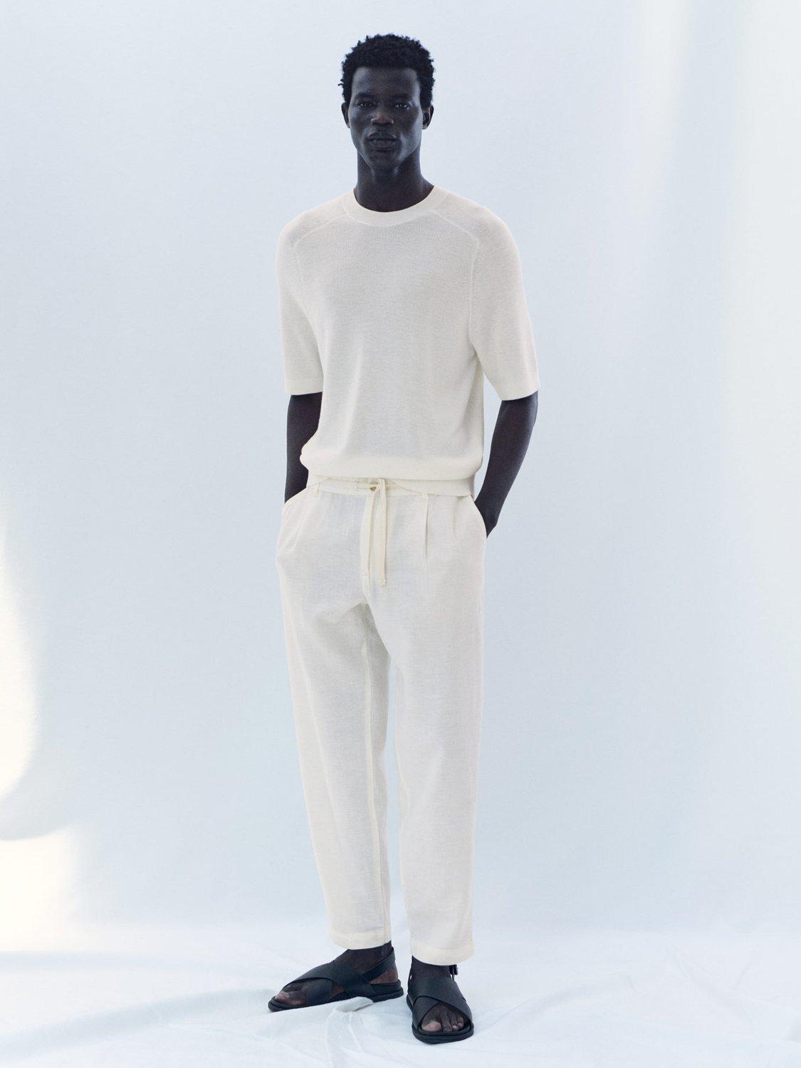 Product image 8 of 9, which shows Mango Lino T-Shirt, Cream, XXL