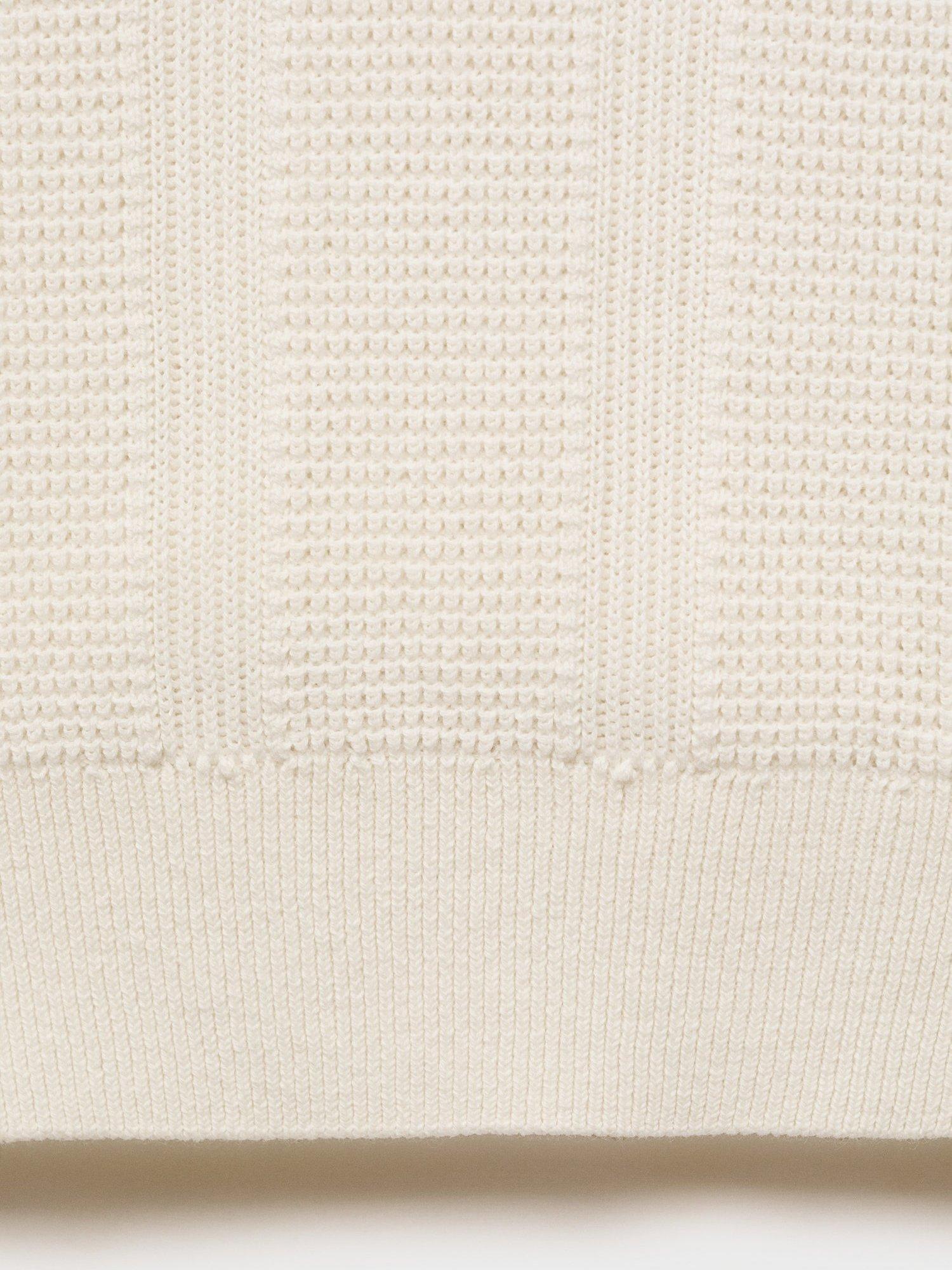 Product image 5 of 9, which shows Mango Gelat Cotton Polo Shirt, Cream, M