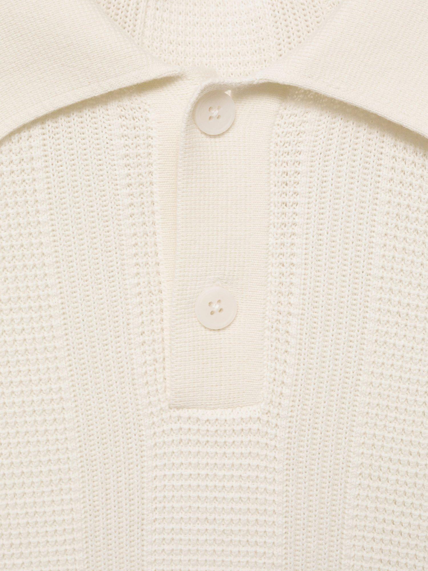 Product image 9 of 9, which shows Mango Gelat Cotton Polo Shirt, Cream, M