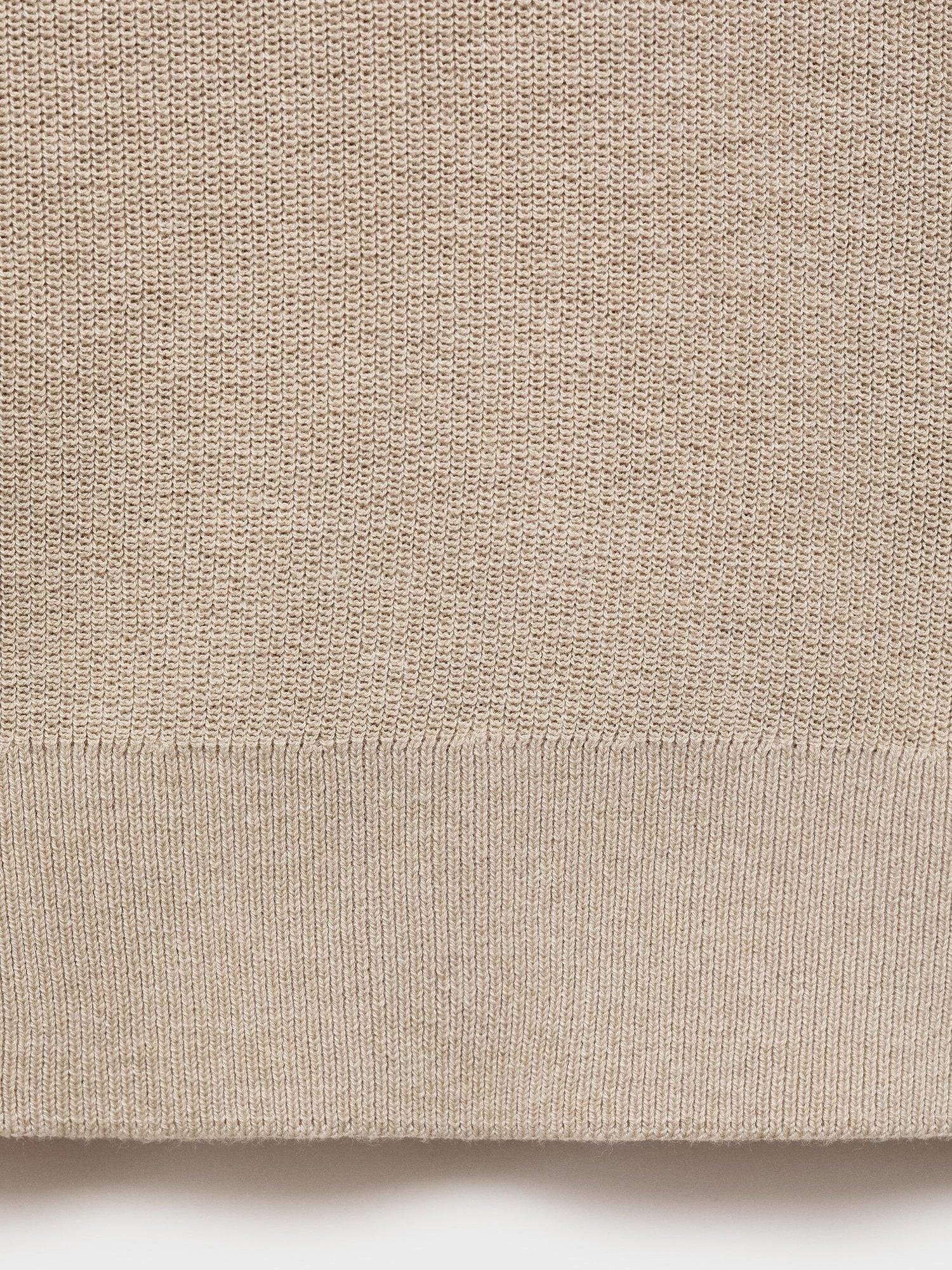 Product image 5 of 9, which shows Mango Lino Polo Shirt, Beige, S