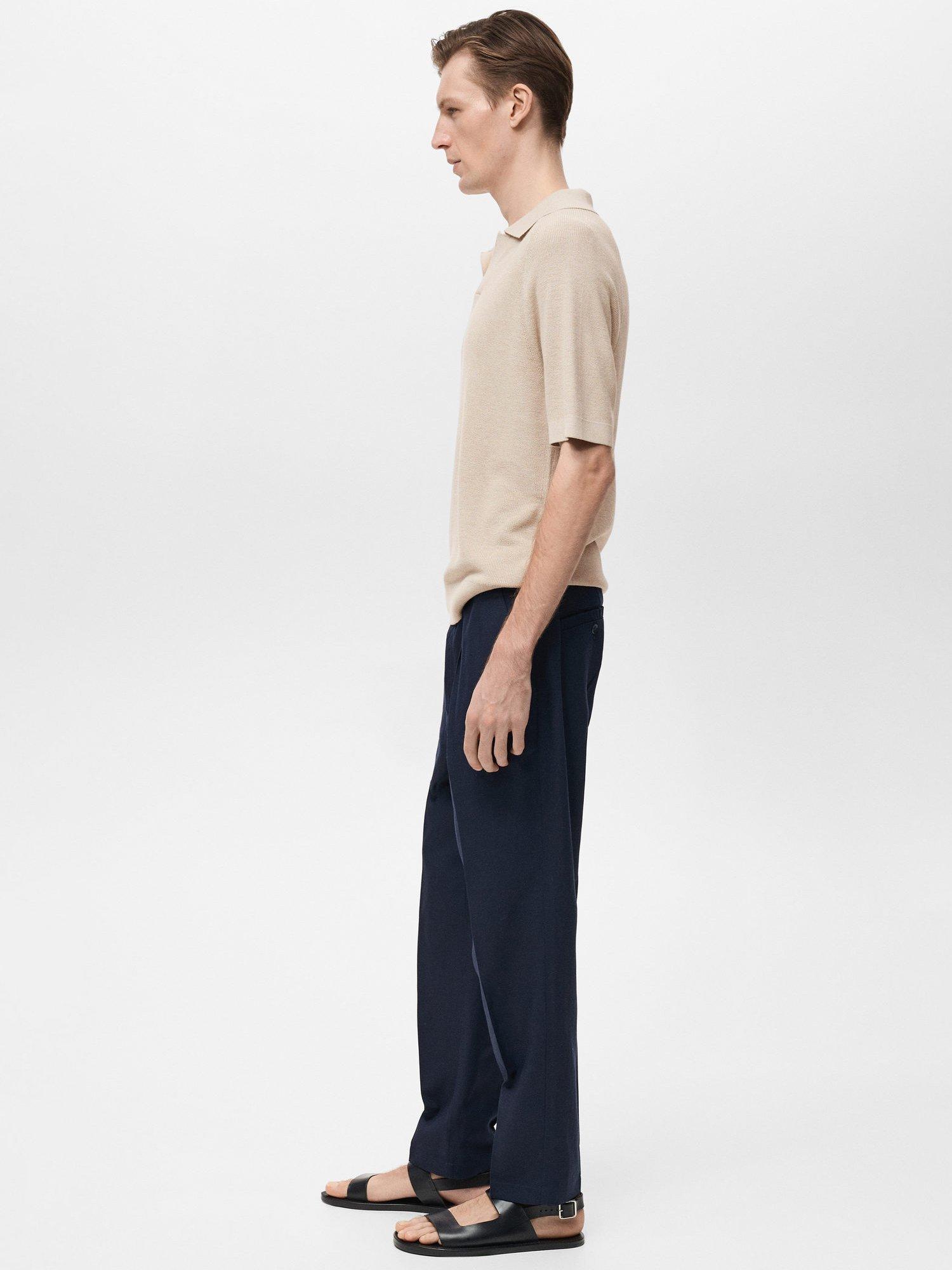 Product image 7 of 9, which shows Mango Lino Polo Shirt, Beige, S