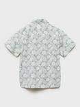 Mango Kids' Bali Cotton Short Sleeve Shirt, Green