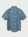 Mango Kids' Fiji Short Sleeve Shirt, Medium Blue