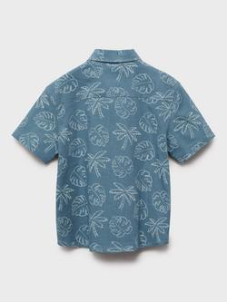 Mango Kids' Fiji Short Sleeve Shirt, Medium Blue - view 2, Medium Blue