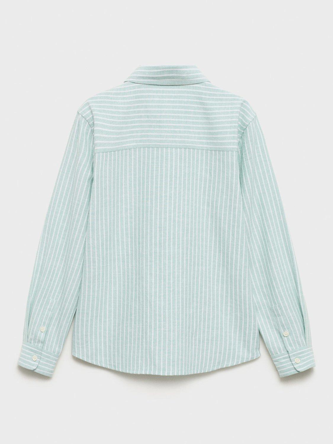 Product image 2 of 4, which shows Mango Kids' Formac Shirt, Green, 13-14 yrs