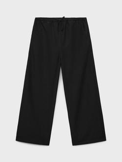 Mango Kids' Michaela Drawstring Wide Leg Trousers - view 2, Black