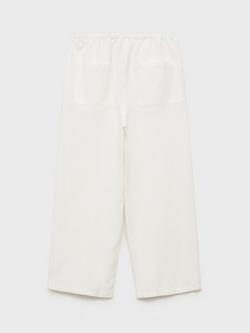 Mango Kids' Michaela Drawstring Wide Leg Trousers - view 2, White