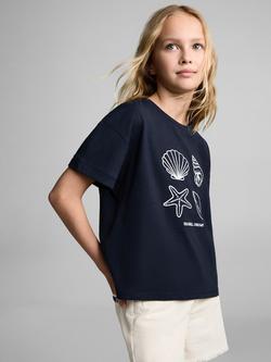 Mango Kids' Seashell Tee, Navy, Navy