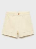 Mango Kids' Zazu Frayed Denim Shorts, Yellow