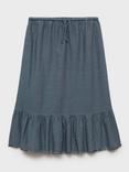 Mango Kids' Paola Drawstring Maxi Skirt, Medium Blue