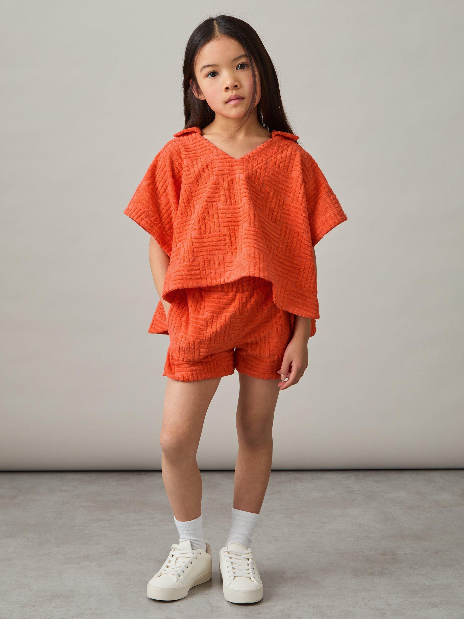 Product image 3 of 5, which shows Reiss Kids' Cyri Towelling Set, Orange, 4-5 years