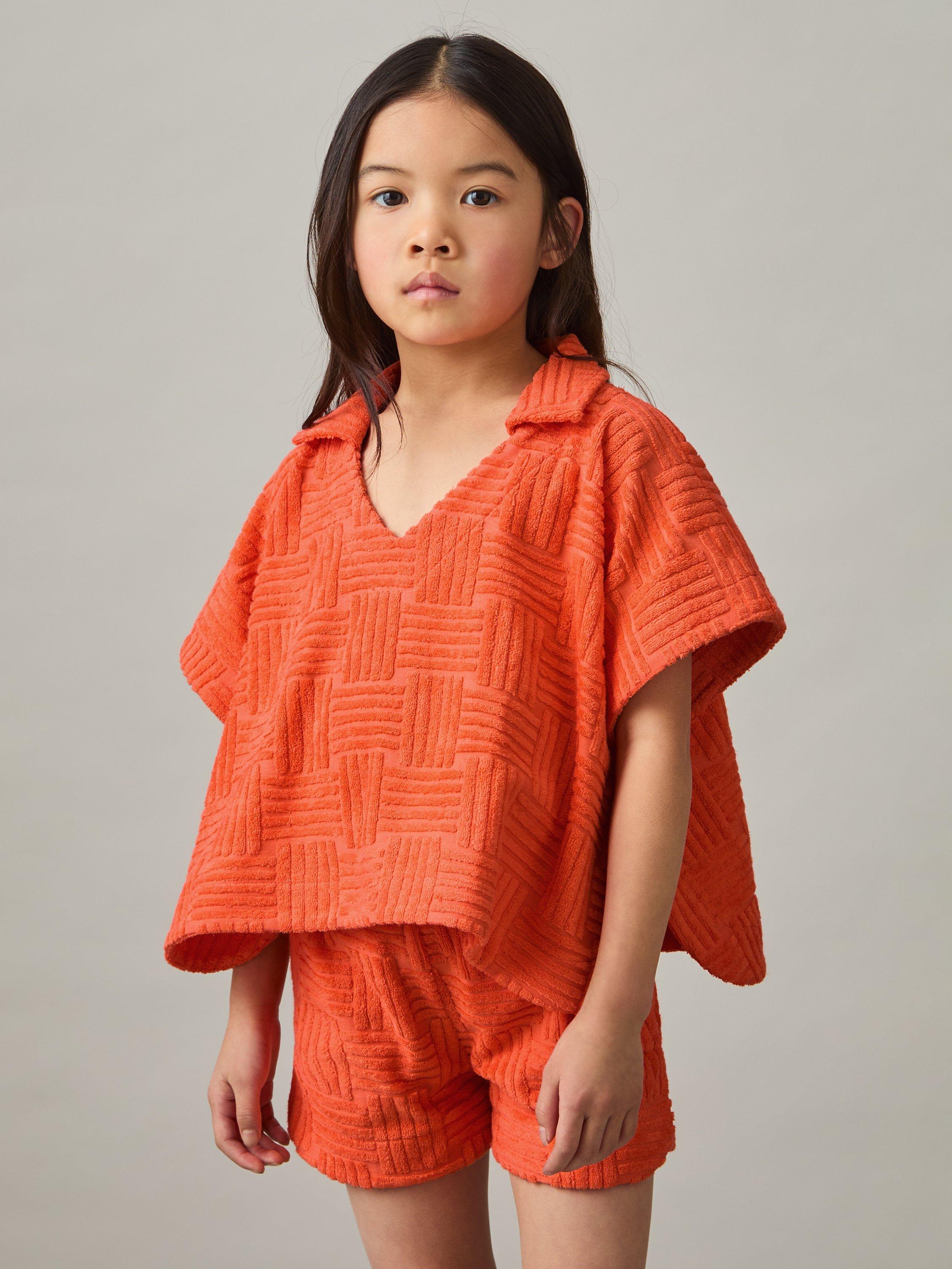 Product image 4 of 5, which shows Reiss Kids' Cyri Towelling Set, Orange, 4-5 years
