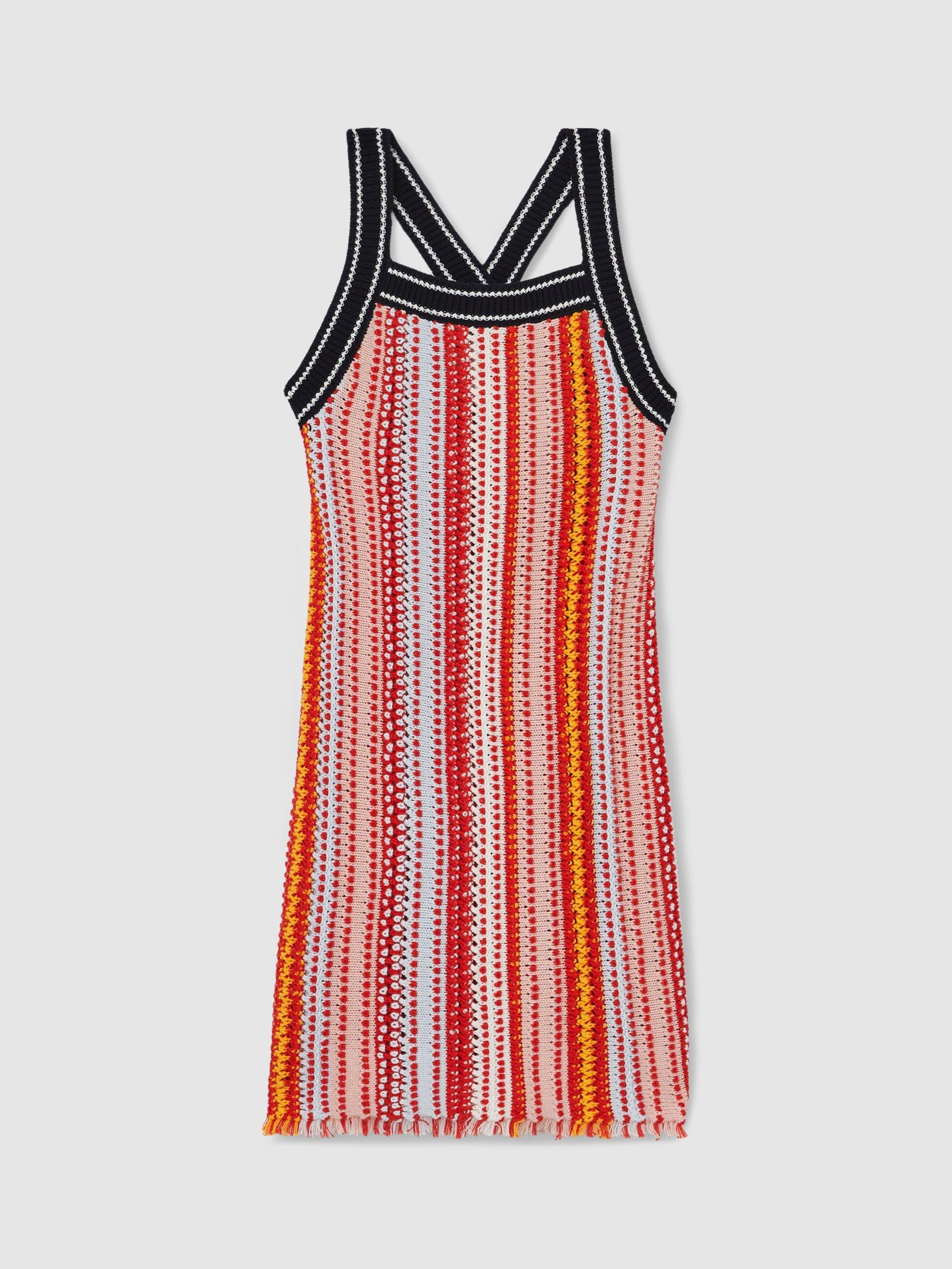 Product image 2 of 3, which shows Reiss Kids' Amira Striped Knit Dress, Multi, 4-5 years