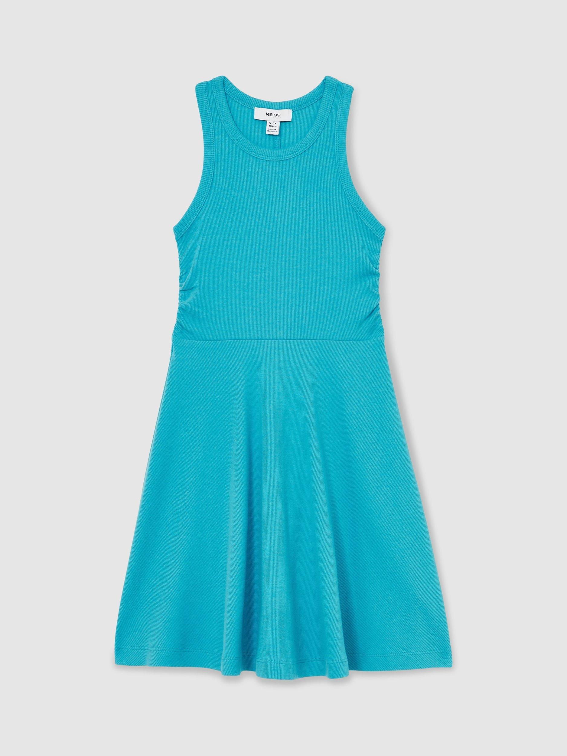 Reiss Kids' Eliza Fit & Flare Midi Dress, Teal