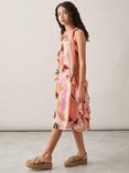 Reiss Kids' Sasha Printed Ruffle Trim Dress, Pink