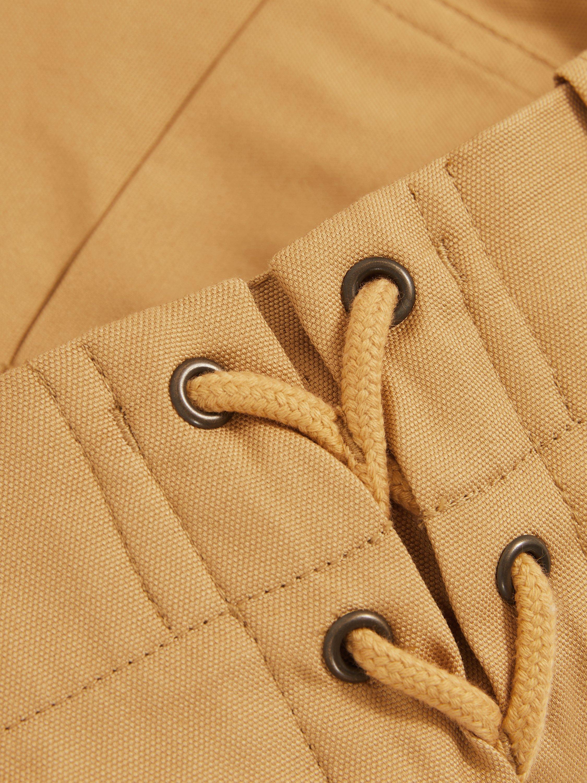 Product image 4 of 4, which shows Reiss Kids' Clement Lace Up Cotton Shorts, Tan, 4-5 years