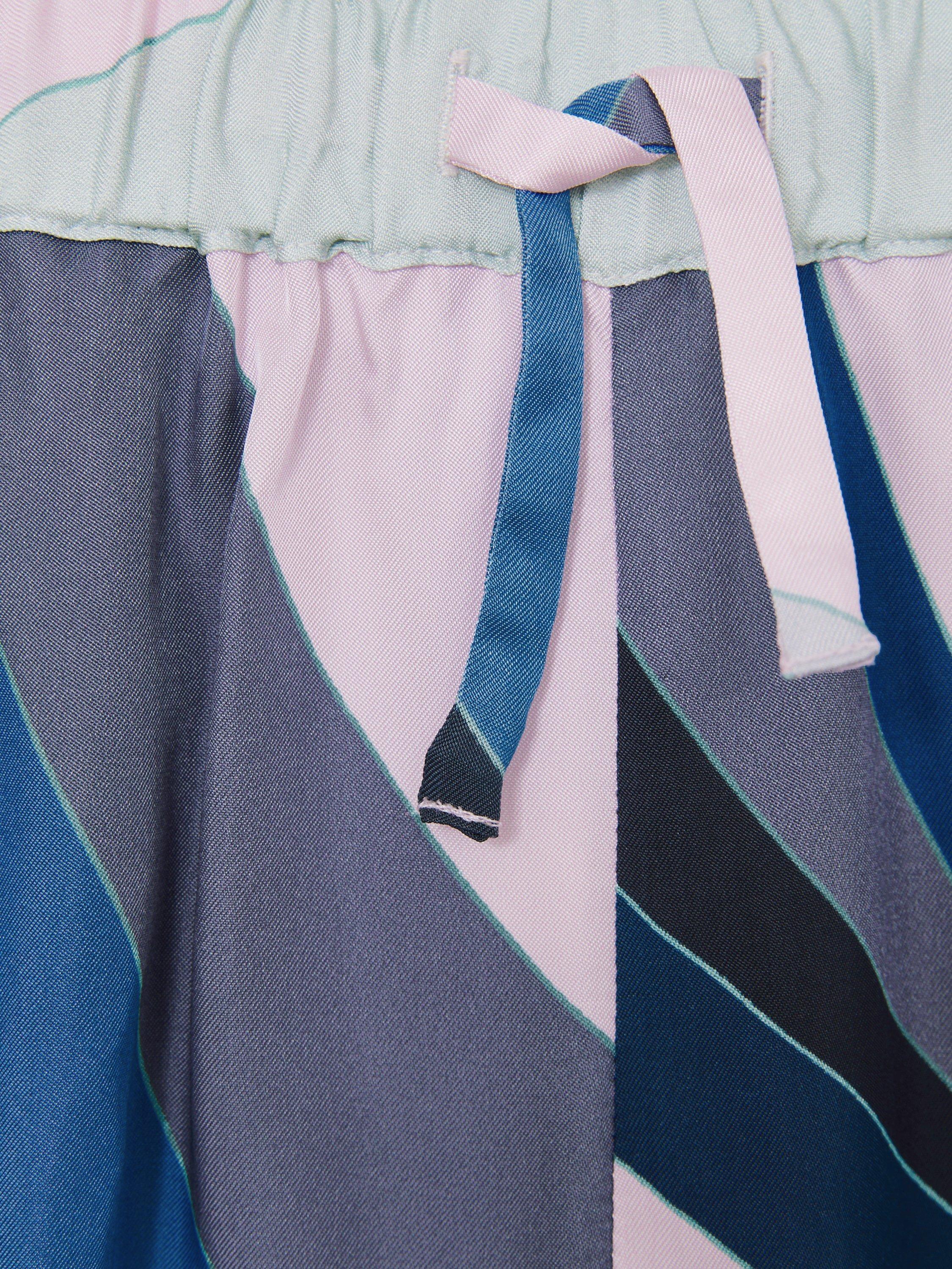 Product image 4 of 4, which shows Reiss Kids' Tommi Abstract Drawstring Shorts, Blue Print, 4-5 years