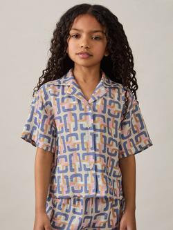 Reiss Kids' Eva Chain Print Shirt, Multi - view 2, Multi
