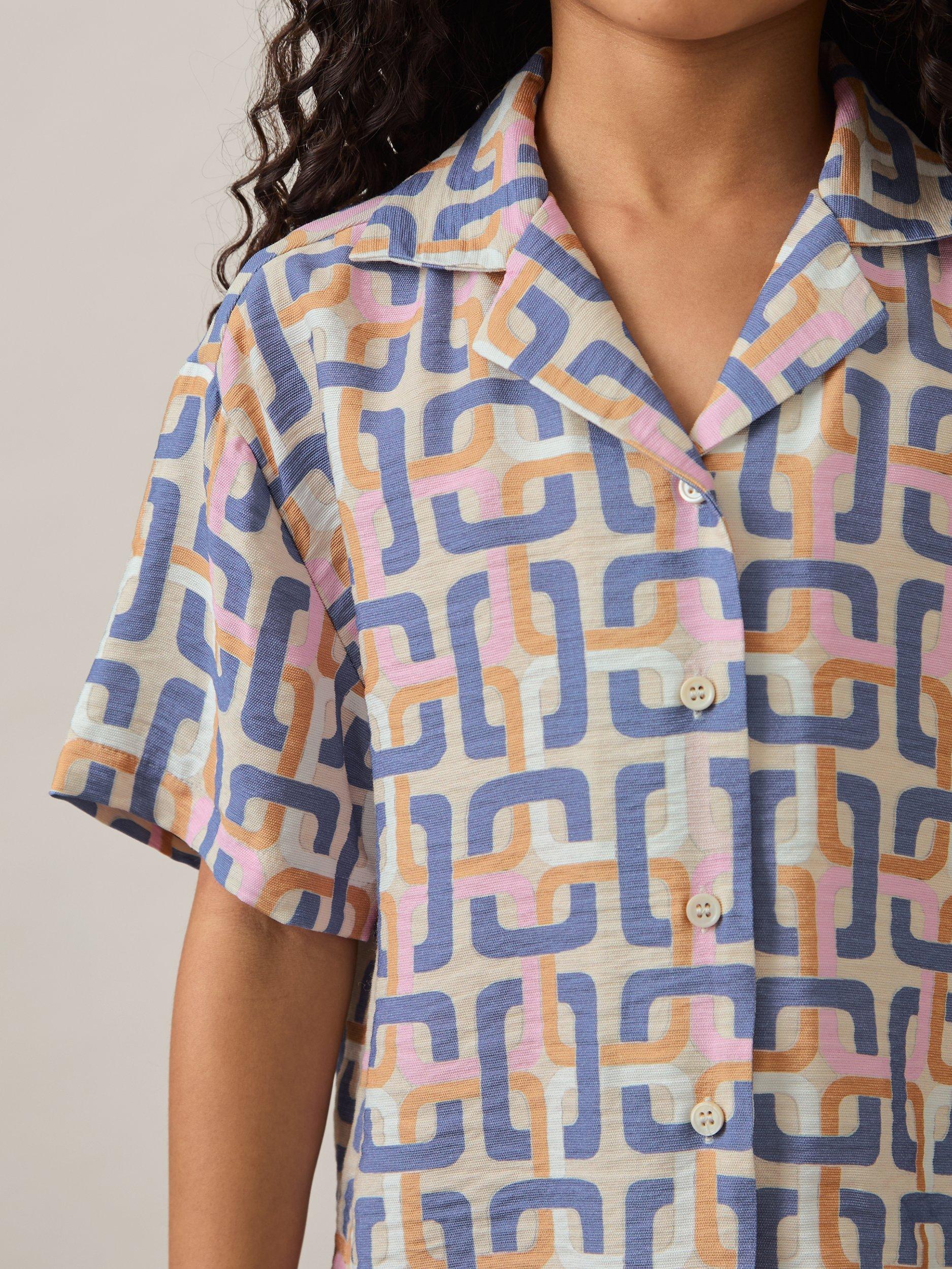 Product image 3 of 4, which shows Reiss Kids' Eva Chain Print Shirt, Multi, 4-5 years