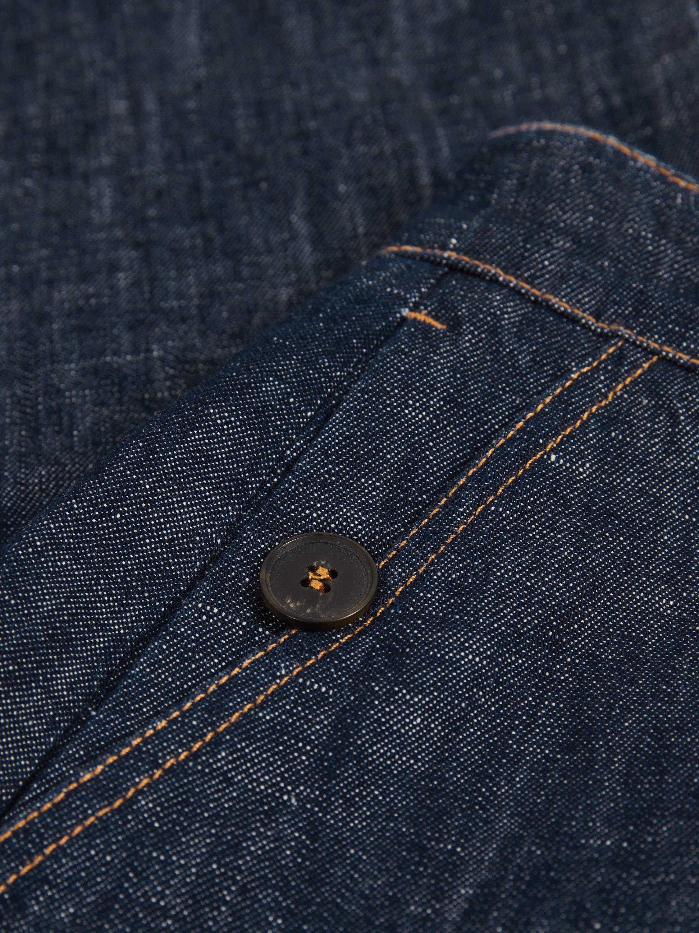 Product image 4 of 4, which shows Reiss Kids' Ashby Cotton Linen Denim Culottes, Indigo, 4-5 years