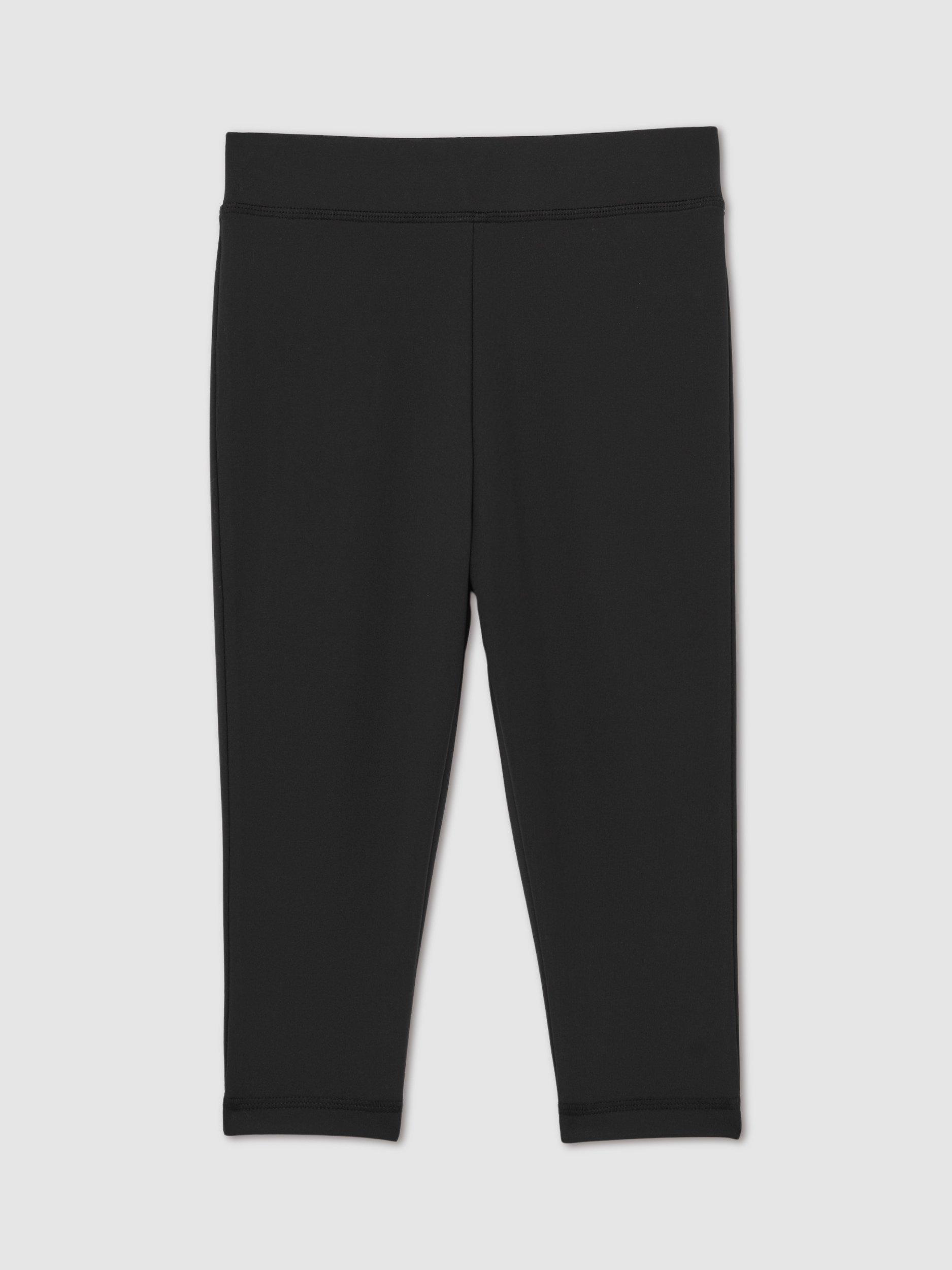 Product image 2 of 4, which shows Reiss Kids' Ray Cropped Leggings, Black, 4-5 years