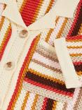 Reiss Kids' Candy Striped Crochet Shirt, Multi