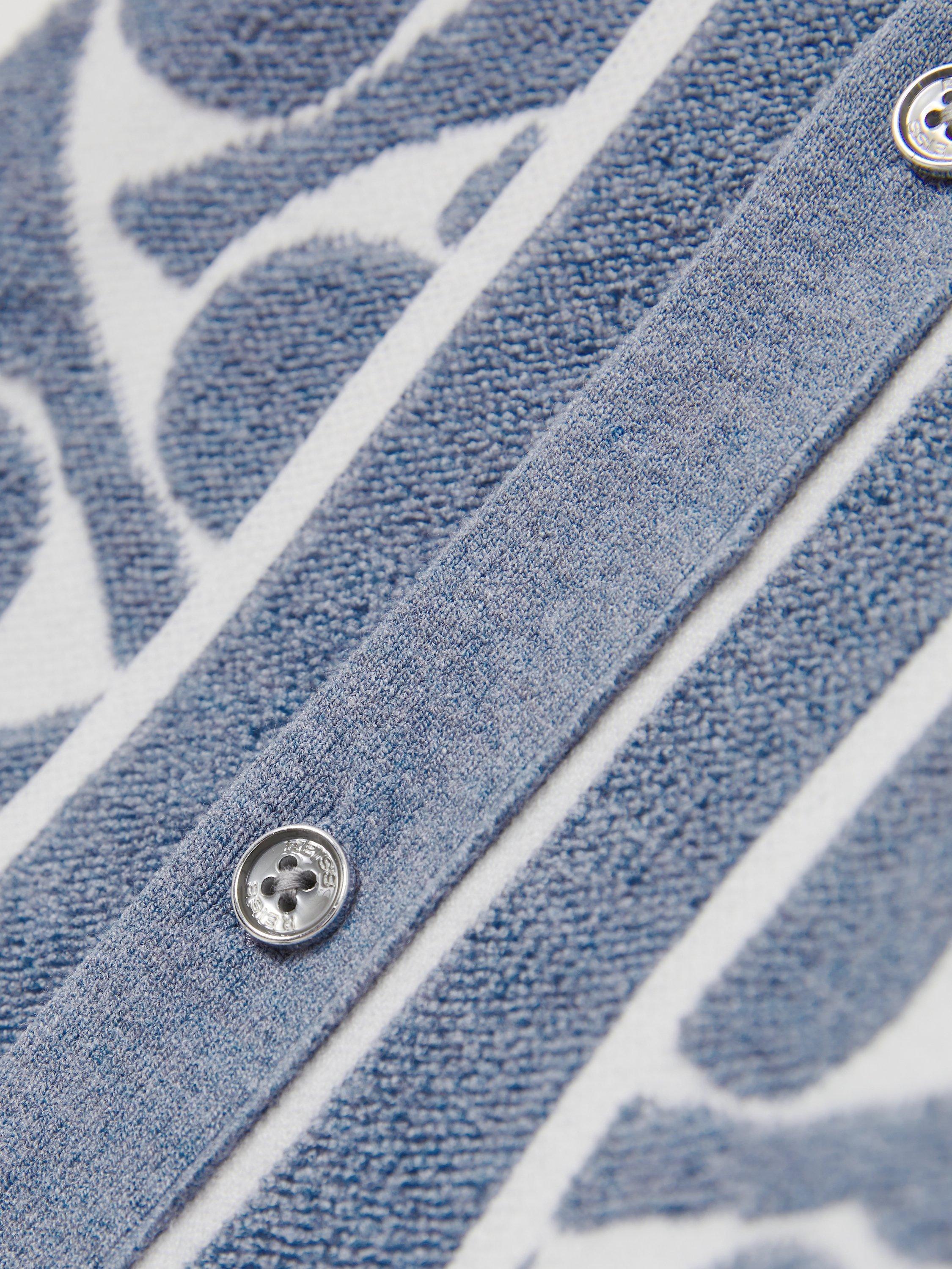 Product image 4 of 4, which shows Reiss Kids' Edmonds Abstract Towelling Shirt, Soft Blue/White, 3-4 years