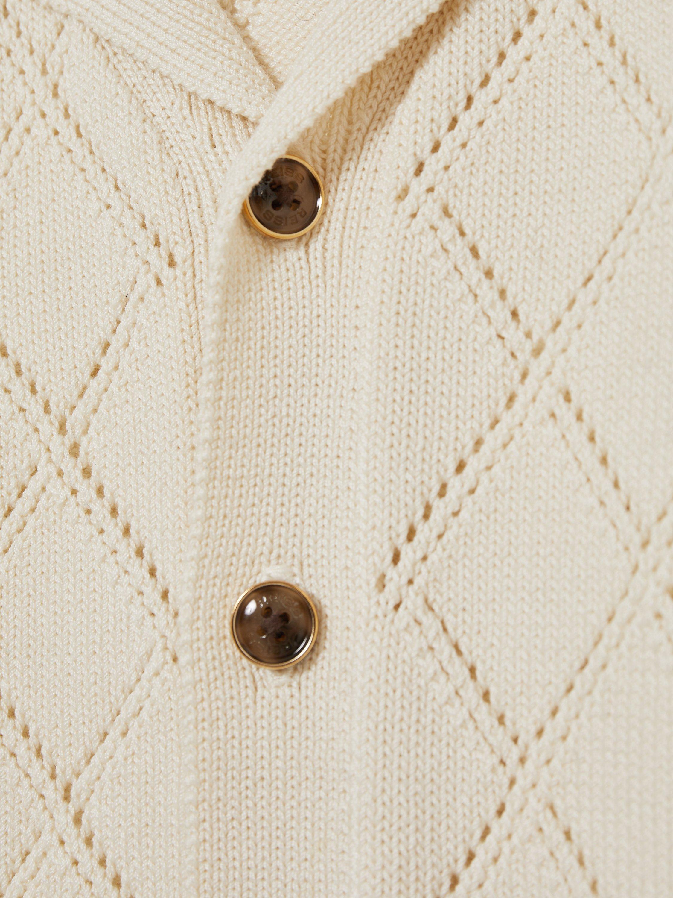Product image 4 of 4, which shows Reiss Kids' Filby Textured Short Sleeve Shirt, Off White, 4-5 years