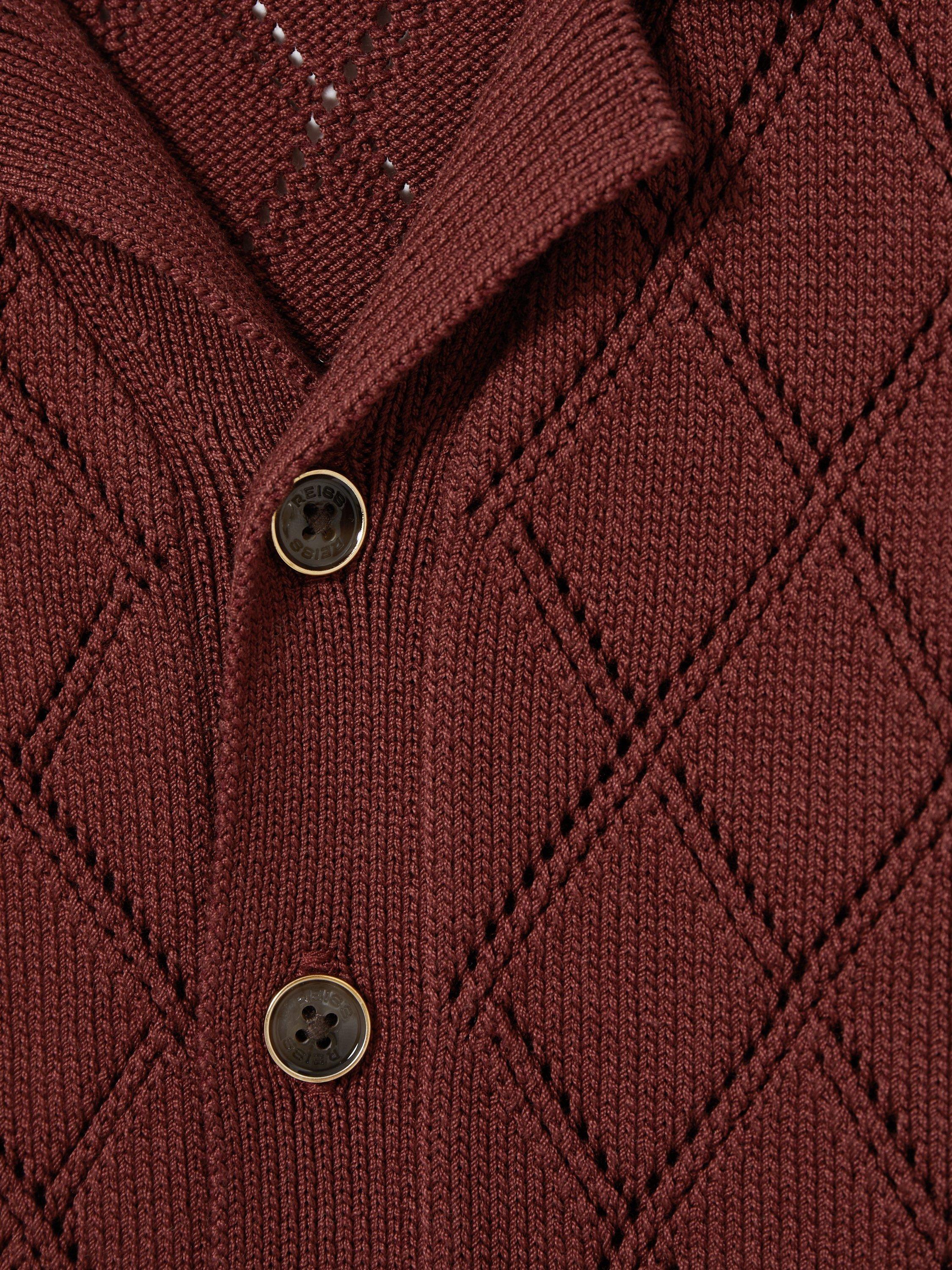 Product image 4 of 4, which shows Reiss Kids' Filby Textured Short Sleeve Shirt, Paprika Red, 5-6 years