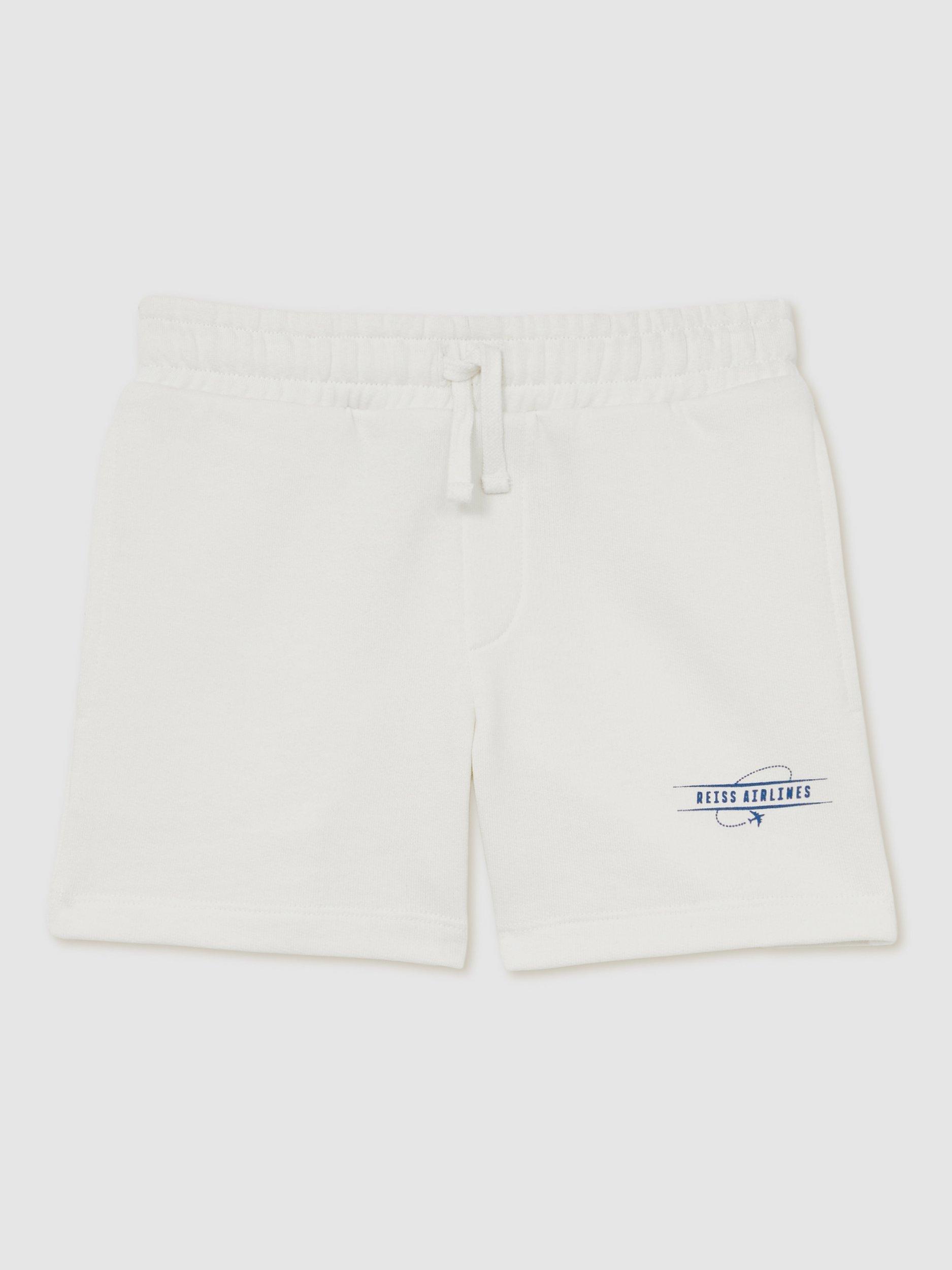 Reiss Kids' Hughes Sweat Shorts, White/Blue