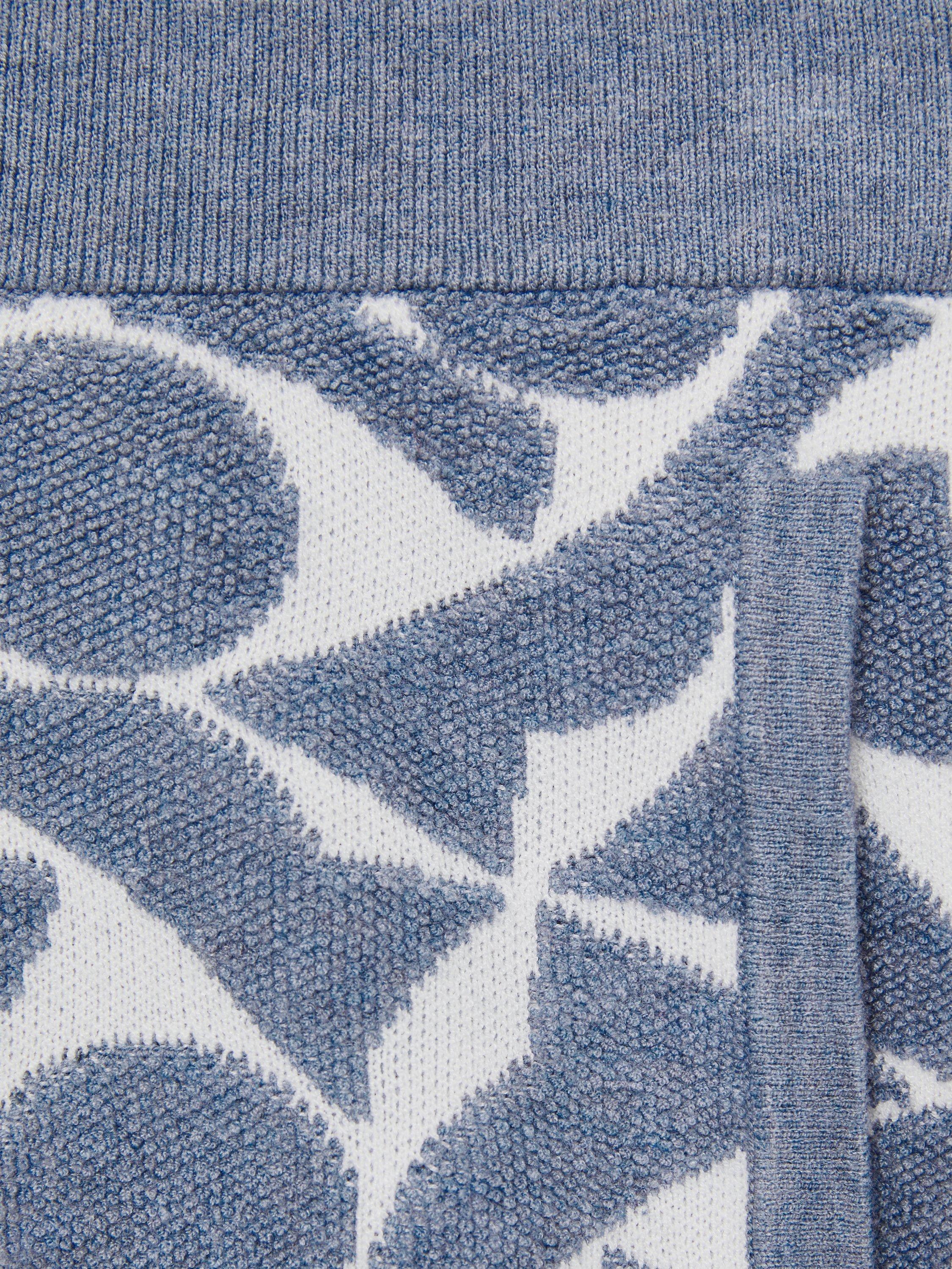 Product image 4 of 4, which shows Reiss Kids' Vounder Abstract Towelling Shorts, Soft Blue/White, 4-5 years