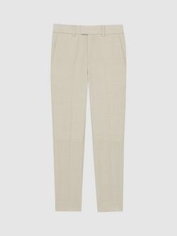 Reiss Kids' Belmont Wool Blend Trousers, Stone - view 2, Stone