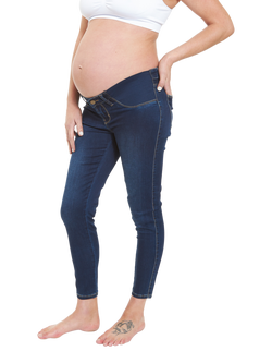 Ripe Lyla Ankle Grazer Maternity Jeggings, Indigo - view 2, Indigo