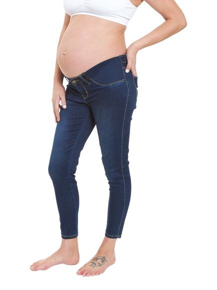 Ripe Lyla Ankle Grazer Maternity Jeggings, Indigo - view 2, Indigo