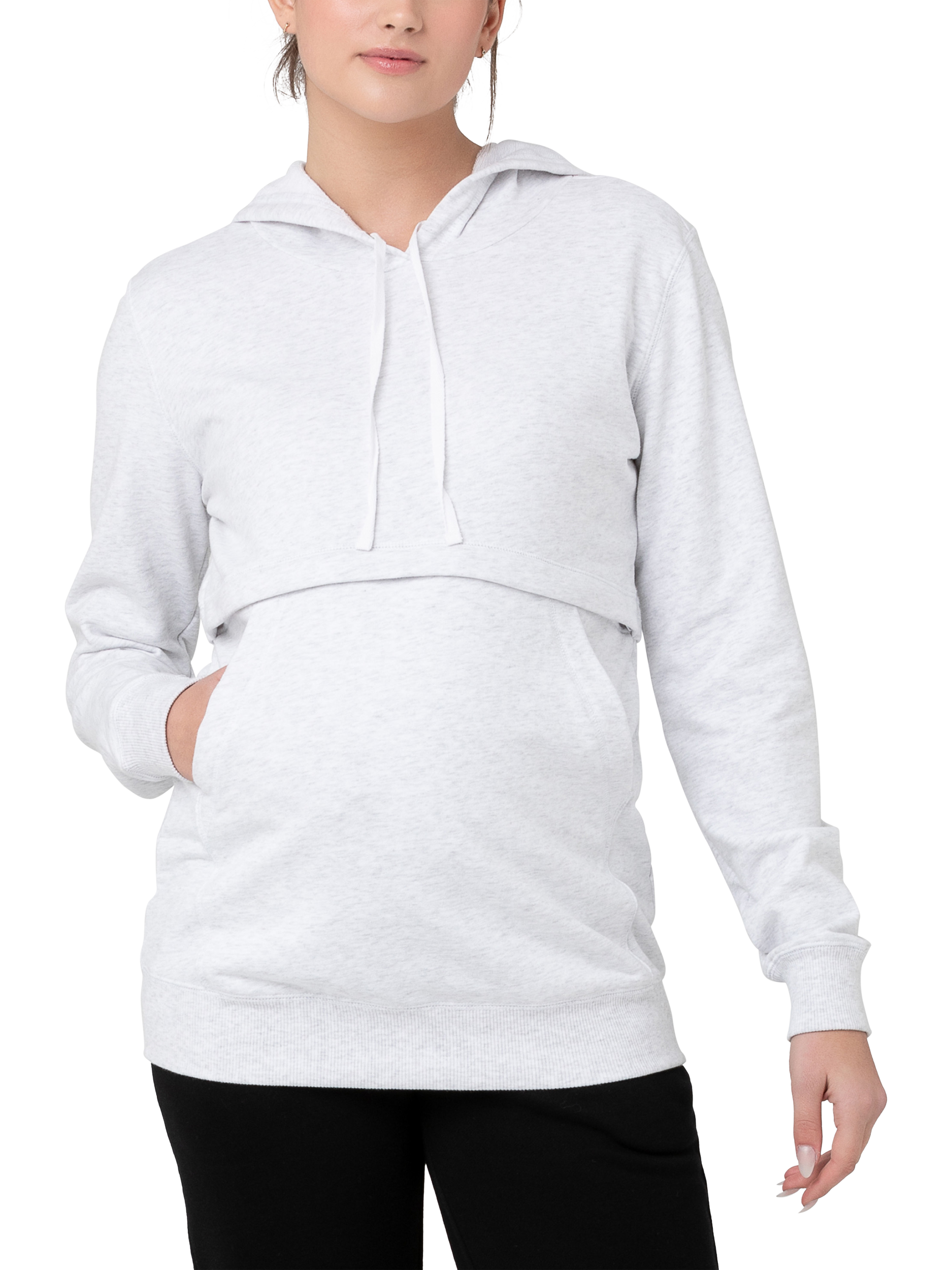 Product image 1 of 5, which shows Ripe Kitty Maternity & Nursing Hoodie, Arctic Marle, XS