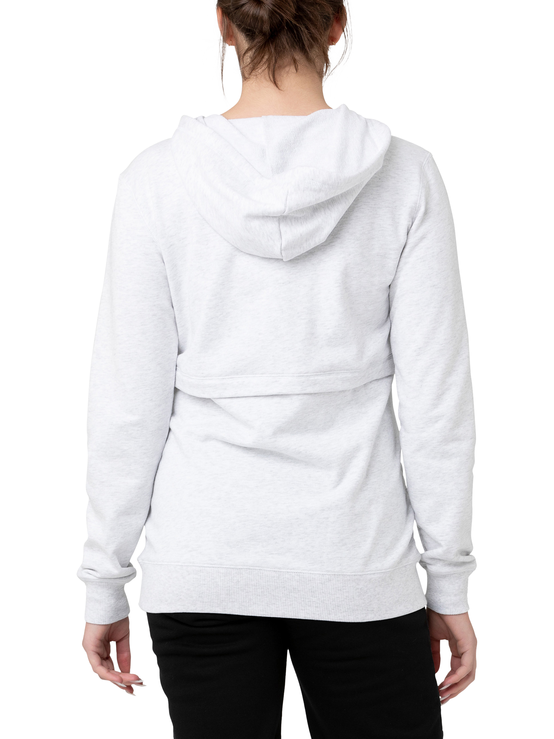 Product image 4 of 5, which shows Ripe Kitty Maternity & Nursing Hoodie, Arctic Marle, XS