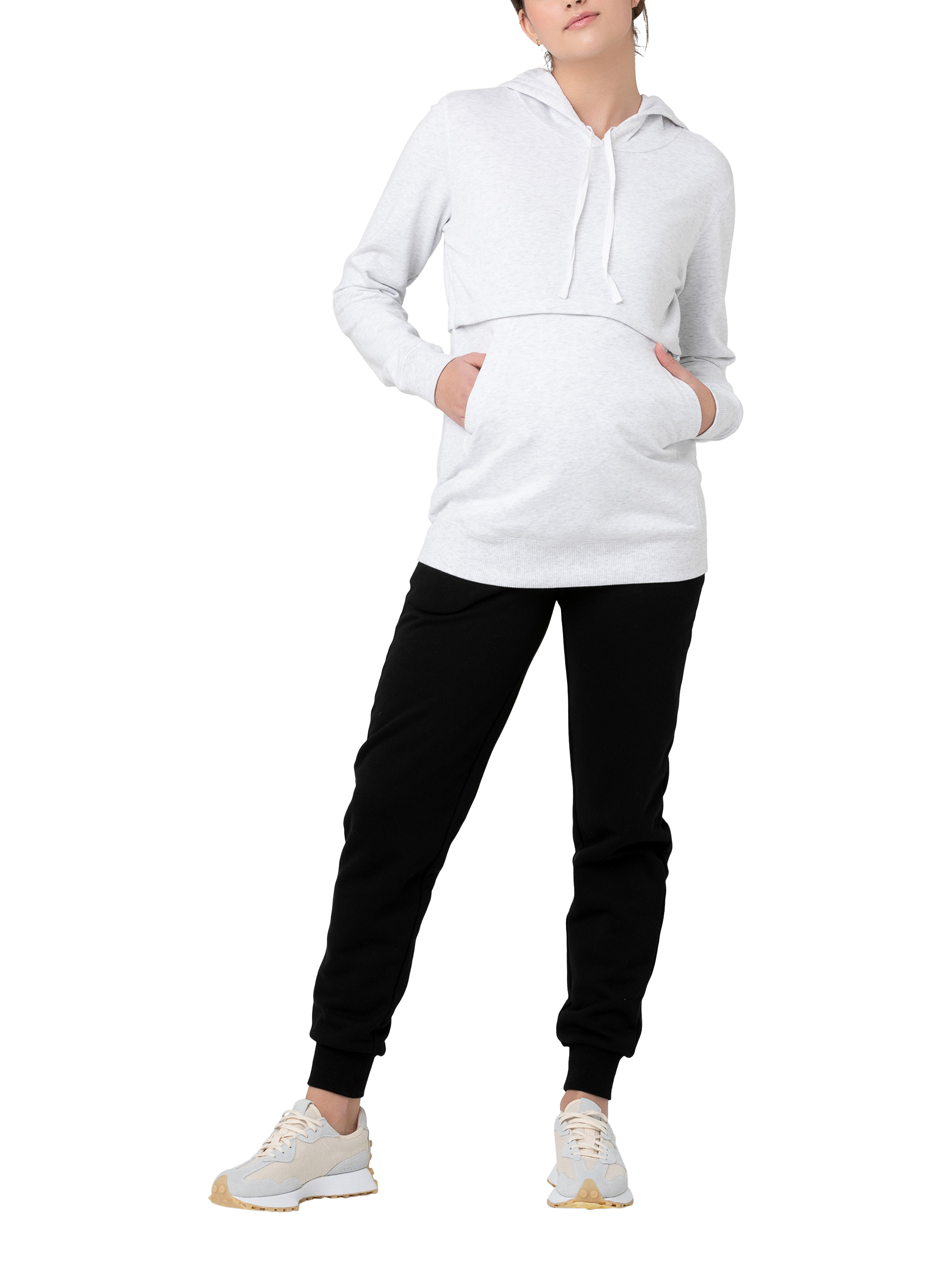 Product image 5 of 5, which shows Ripe Kitty Maternity & Nursing Hoodie, Arctic Marle, XS