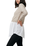 Ripe Sandy Knit Maternity & Nursing Knit Top, Denim Marle, Latte