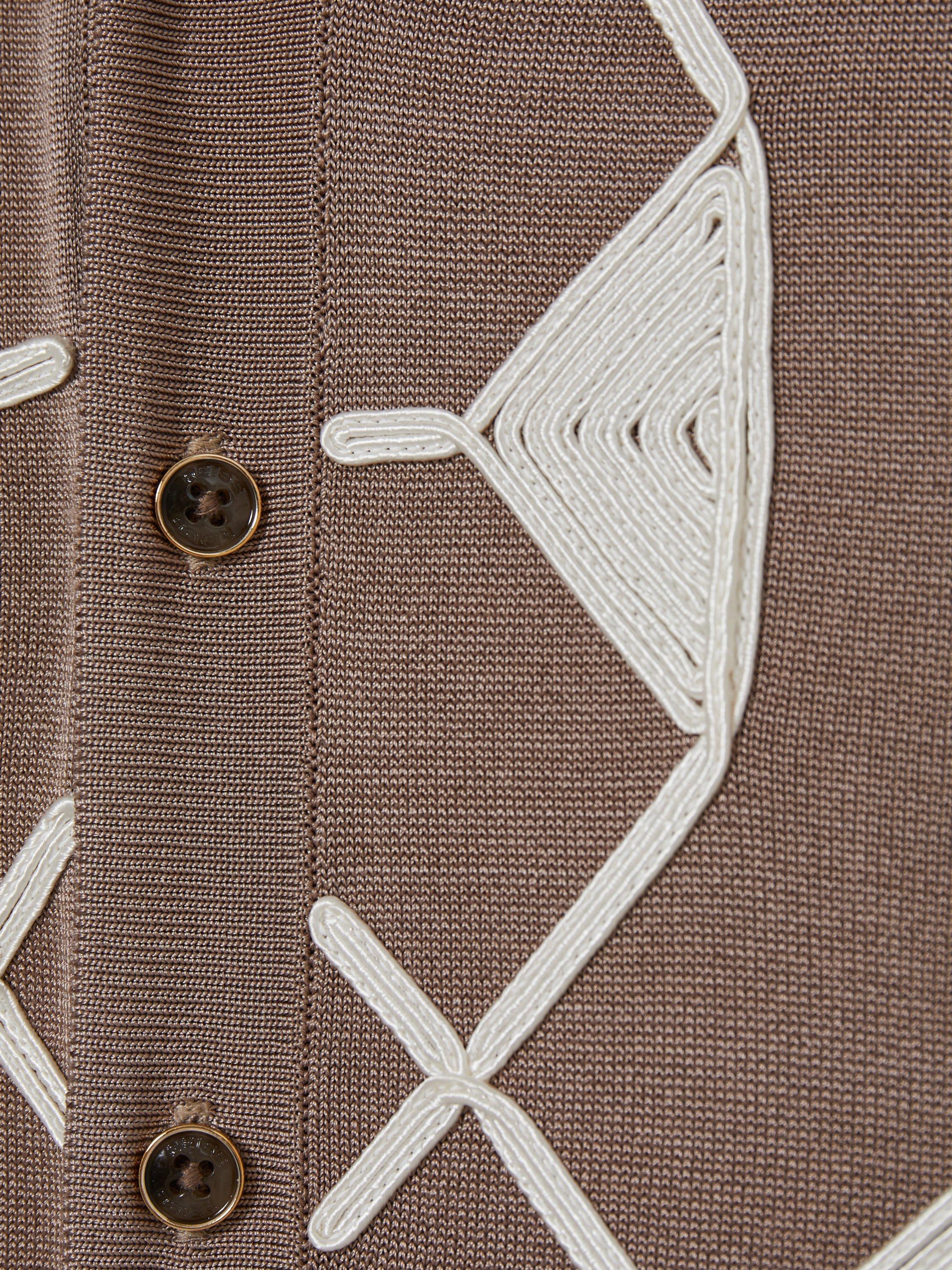 Product image 4 of 4, which shows Reiss Kids' Terrazzo Geometric Shirt, Mink/ Off White, 3-4 years
