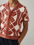 Reiss Kids' Terrazzo Geometric Shirt, Paprika/Off White
