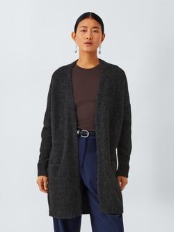 John Lewis Edge to Edge Alpaca Wool Blend Cardigan, Charcoal