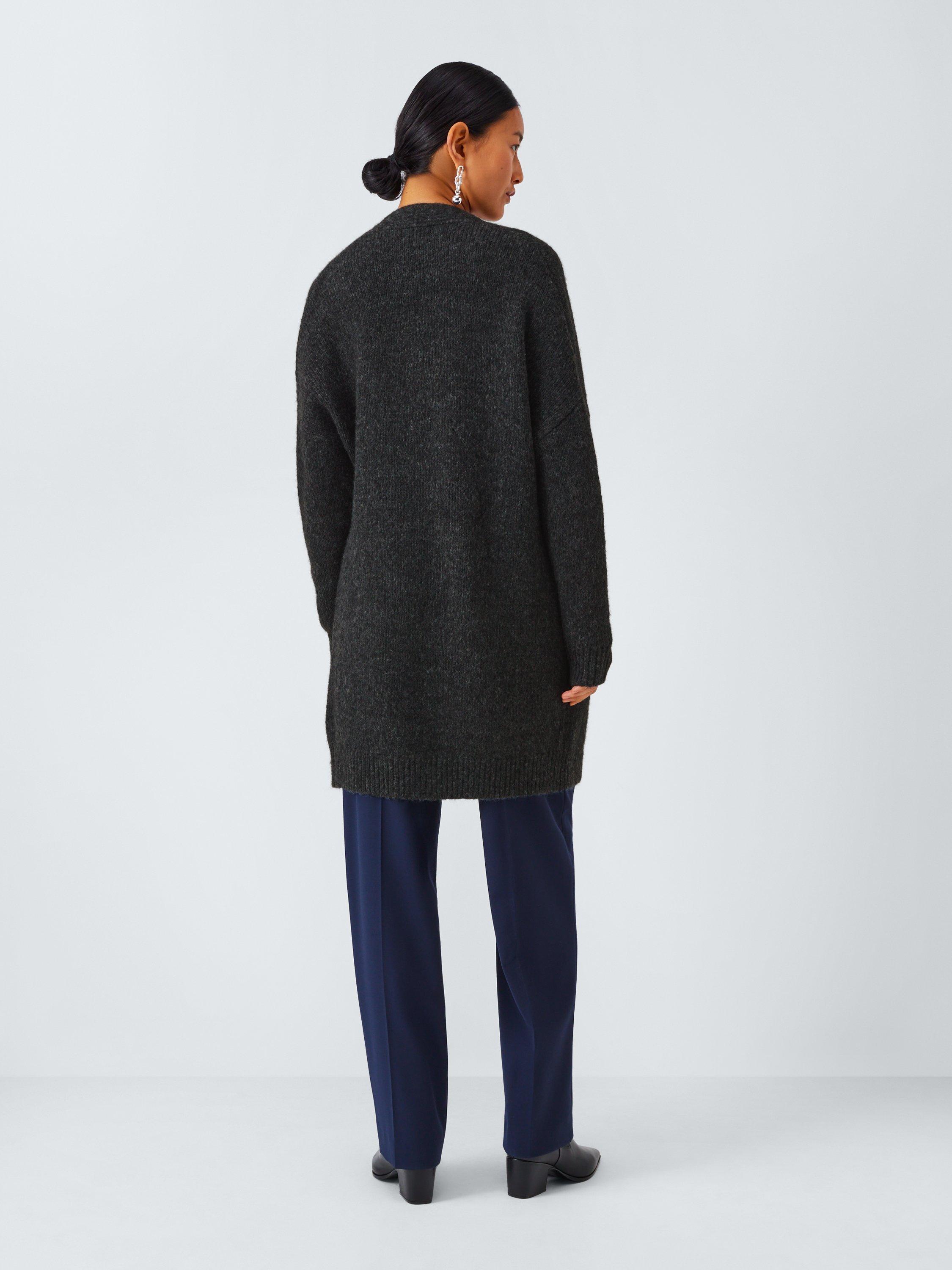 Product image 2 of 6, which shows John Lewis Edge to Edge Alpaca Wool Blend Cardigan, Charcoal, XS