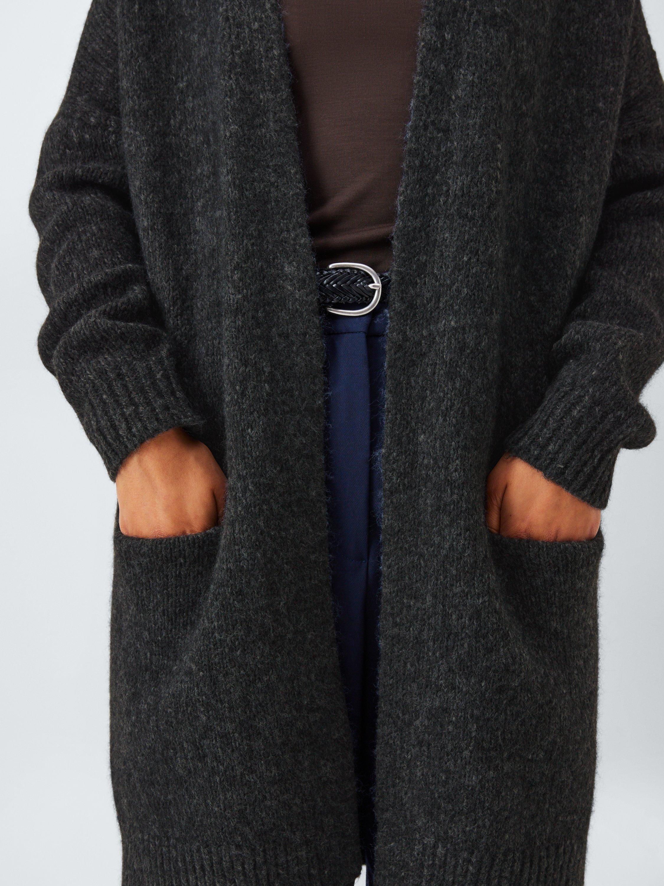 Product image 6 of 6, which shows John Lewis Edge to Edge Alpaca Wool Blend Cardigan, Charcoal, XS