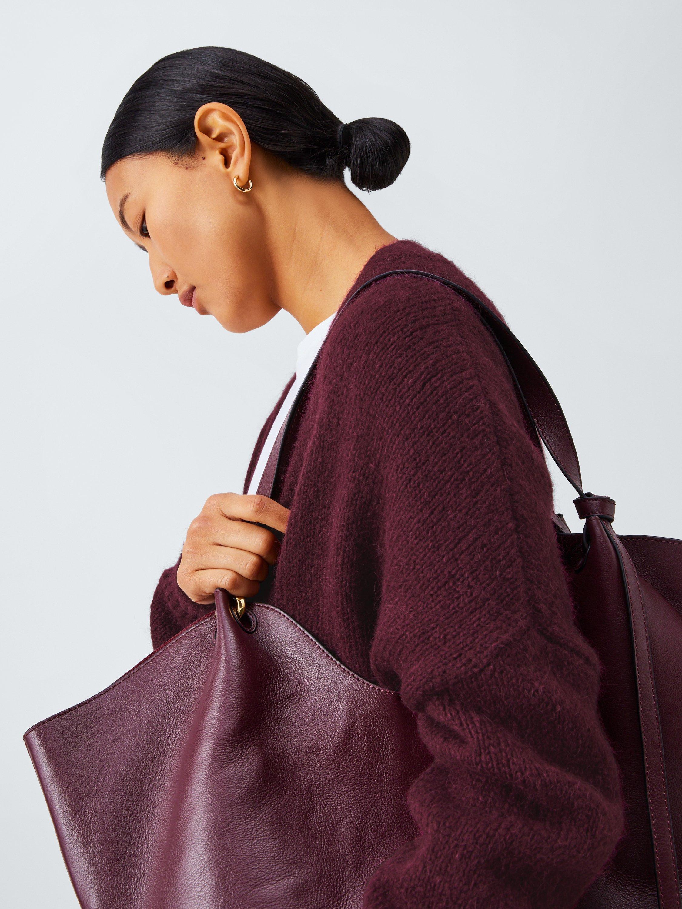 Product image 5 of 6, which shows John Lewis Edge to Edge Alpaca Wool Blend Cardigan, Fig, XS