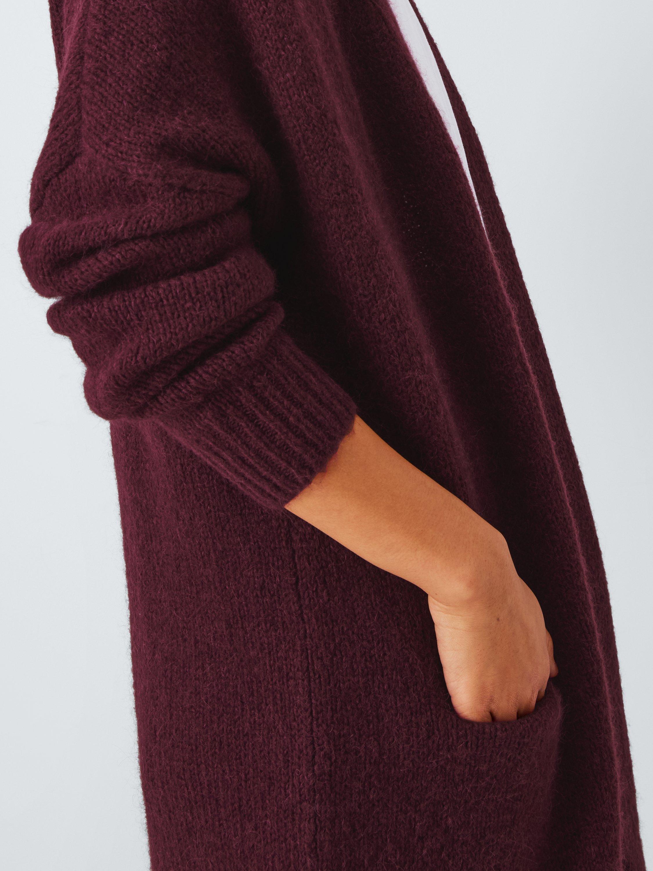 Product image 6 of 6, which shows John Lewis Edge to Edge Alpaca Wool Blend Cardigan, Fig, XS