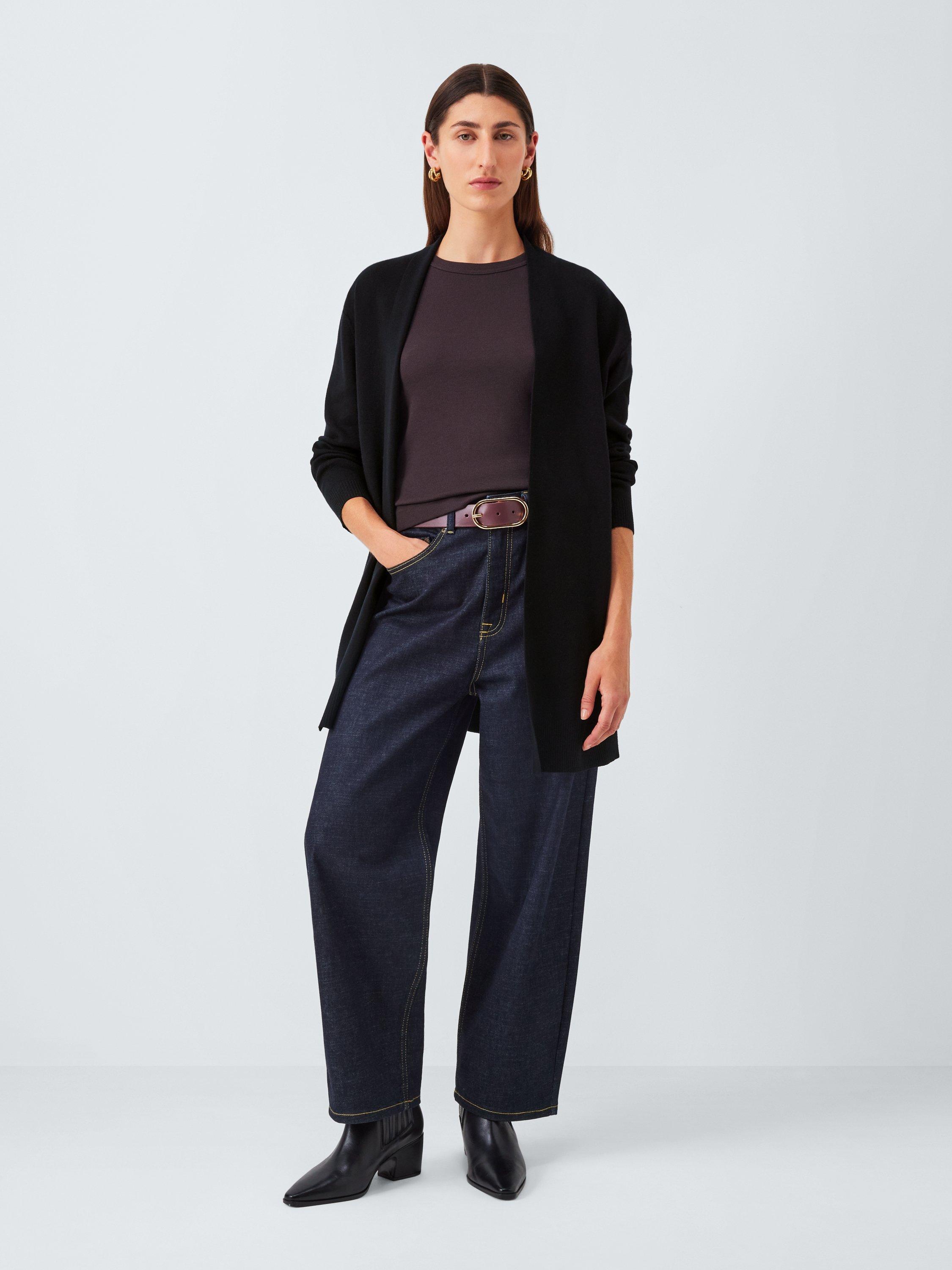 Product image 1 of 6, which shows John Lewis Edge to Edge Cotton Blend Cardigan, Black, 8