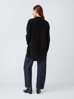 John Lewis Edge to Edge Cotton Blend Cardigan - view 2, Black