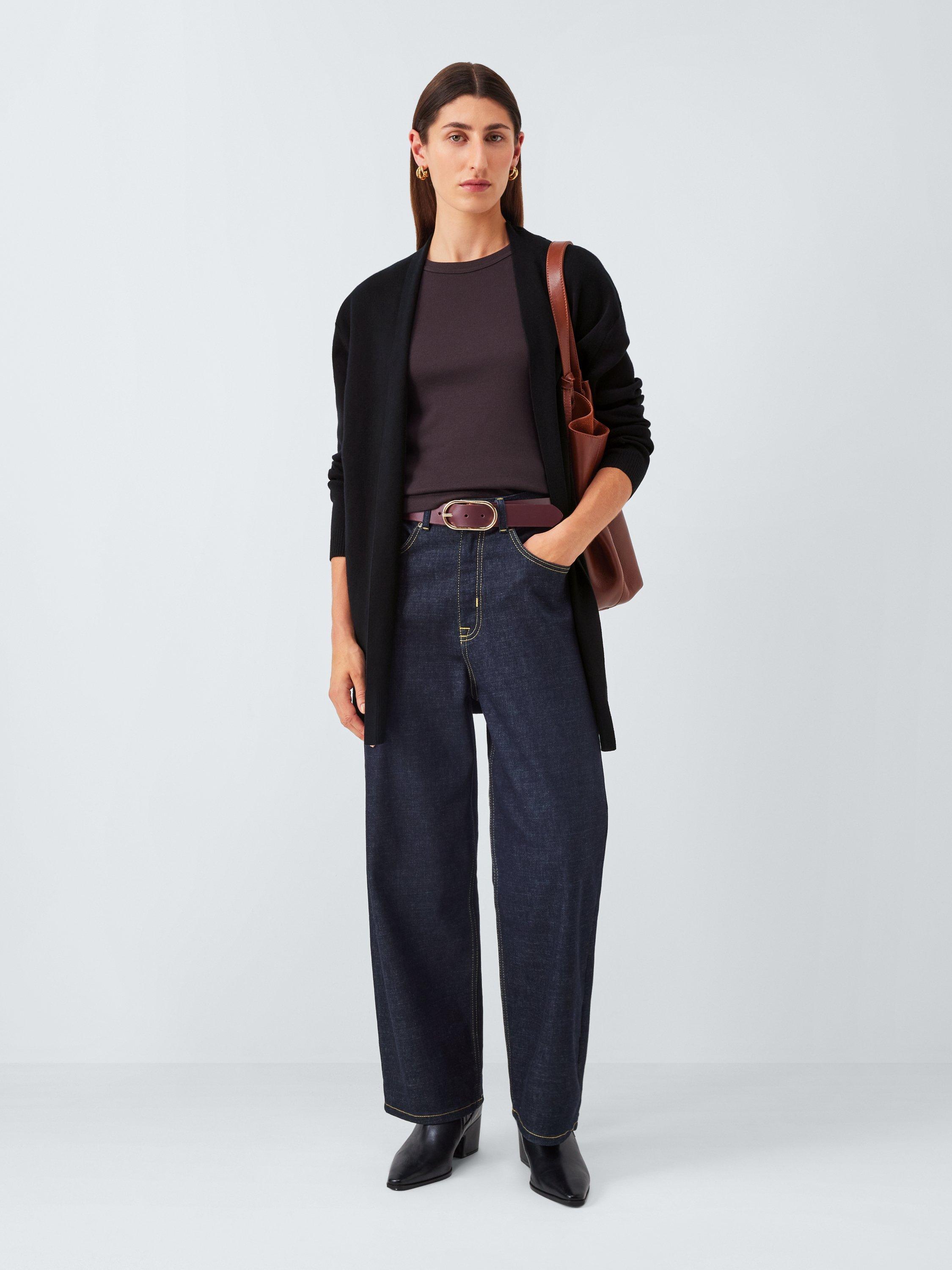 Product image 3 of 6, which shows John Lewis Edge to Edge Cotton Blend Cardigan, Black, 8