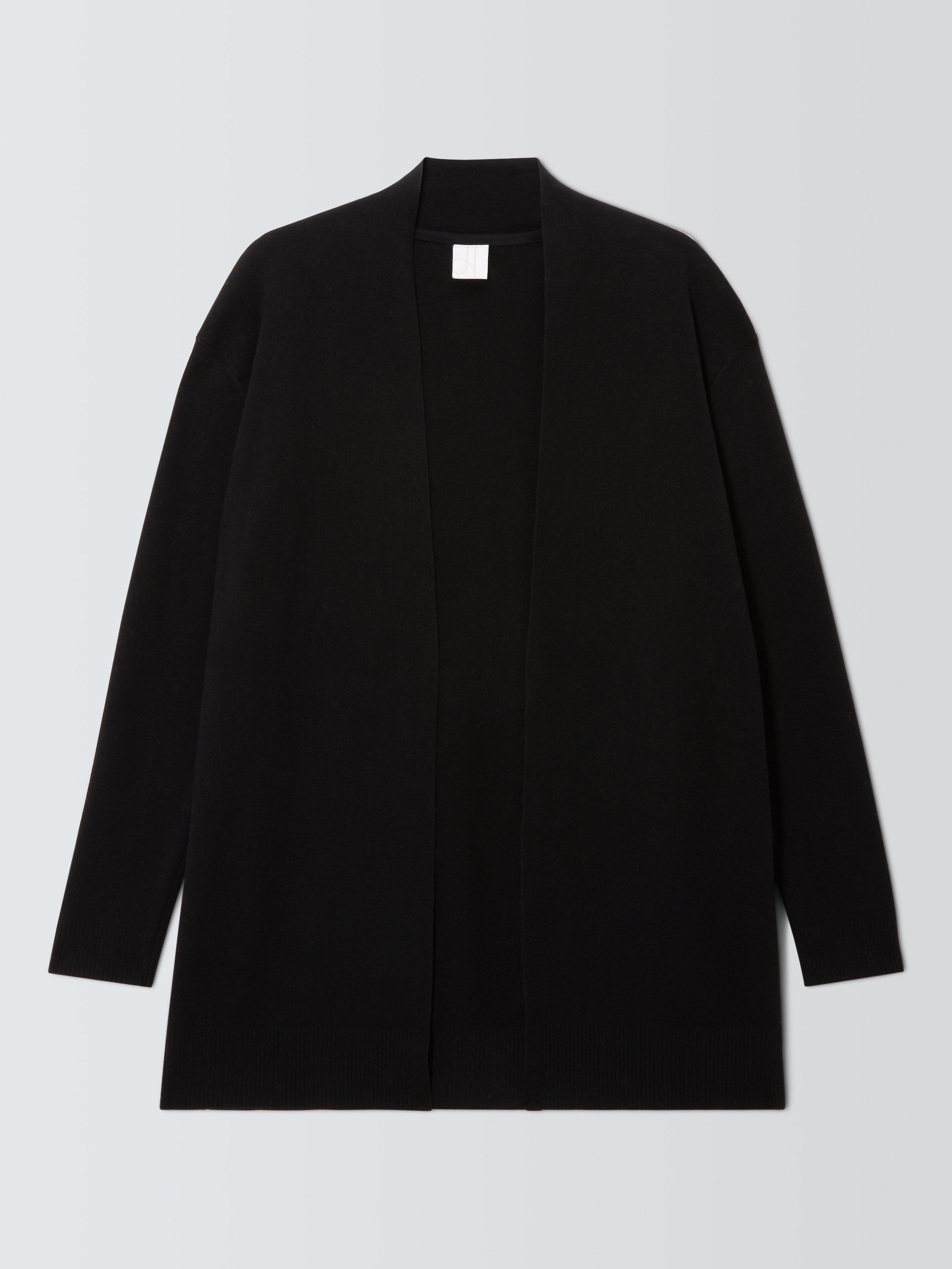 Product image 4 of 6, which shows John Lewis Edge to Edge Cotton Blend Cardigan, Black, 8