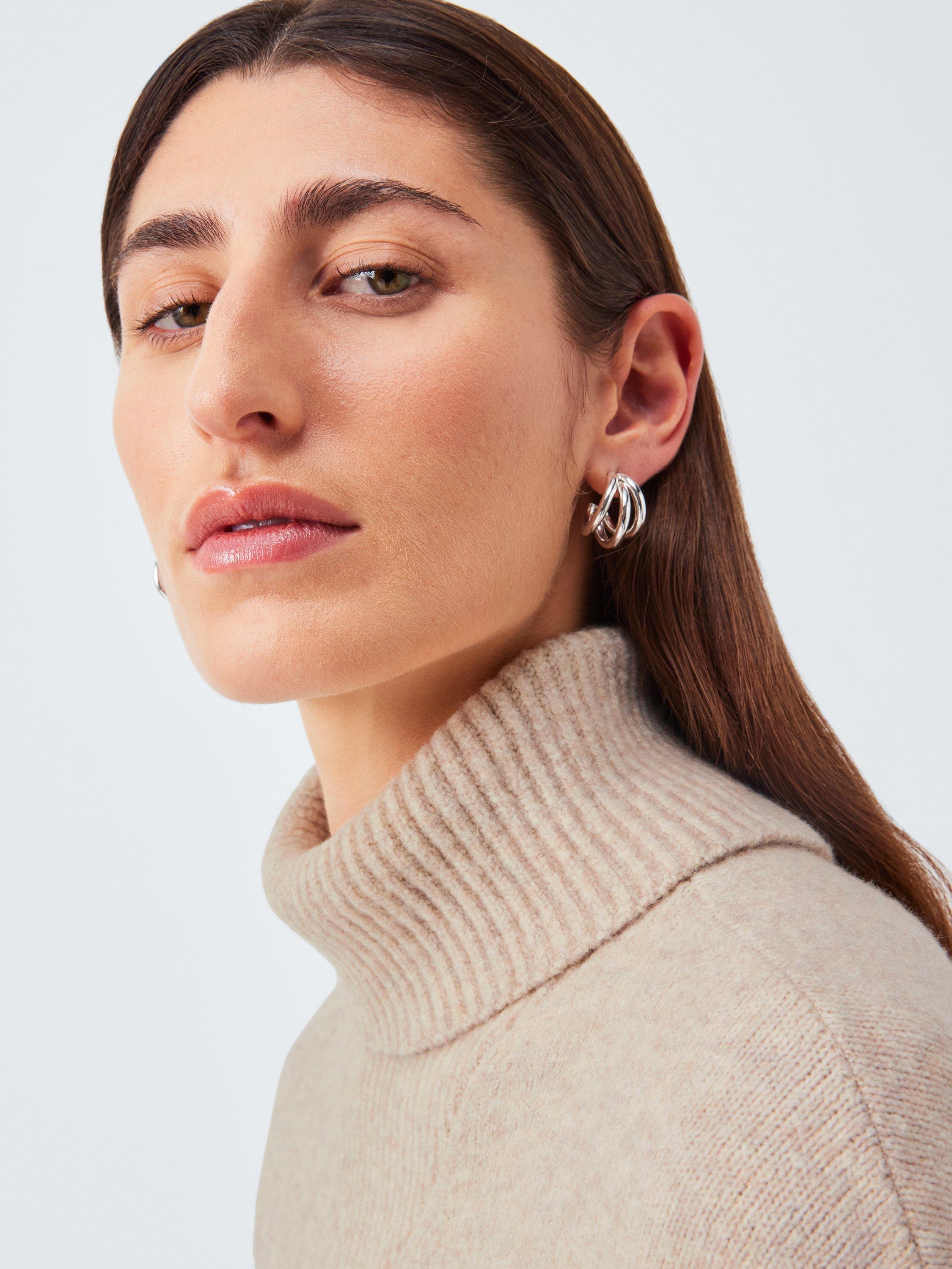 Product image 5 of 6, which shows John Lewis Soft Cotton Blend Turtle Neck Jumper, Natural, S